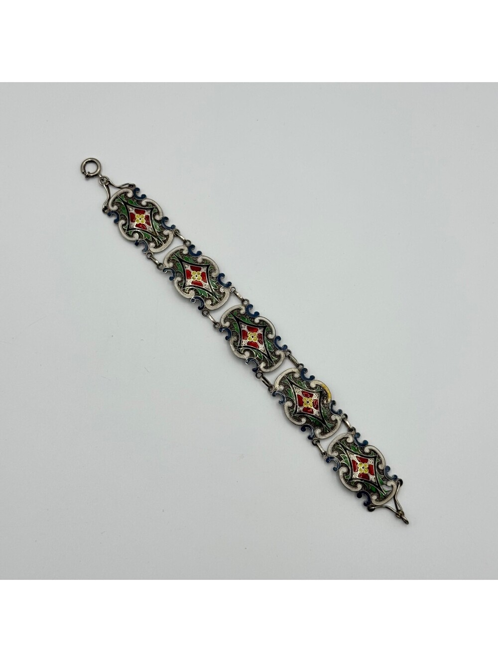 Sterling Silver, Enameling Russian Bracelet